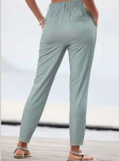 Pantalon ceinture élastique avec cordon