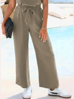 Pantalon ceinture élastique avec bordure volantée au dos