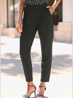 Pantalon ceinture lisse avec large élastique devant
