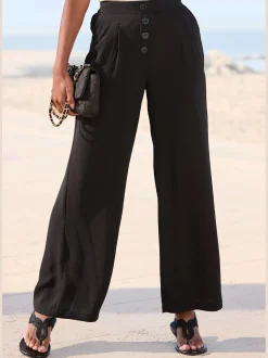 Pantalon ceinture lisse devant