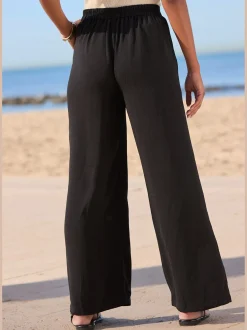 Pantalon ceinture lisse devant