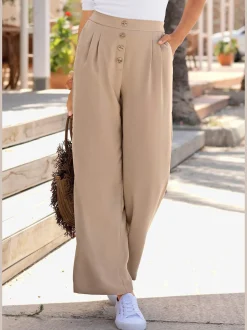 Pantalon ceinture lisse devant