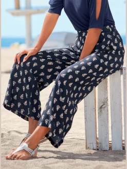 Pantalon ceinture plate devant, élastique derrière