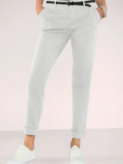 Pantalon chino femme en coton extensible