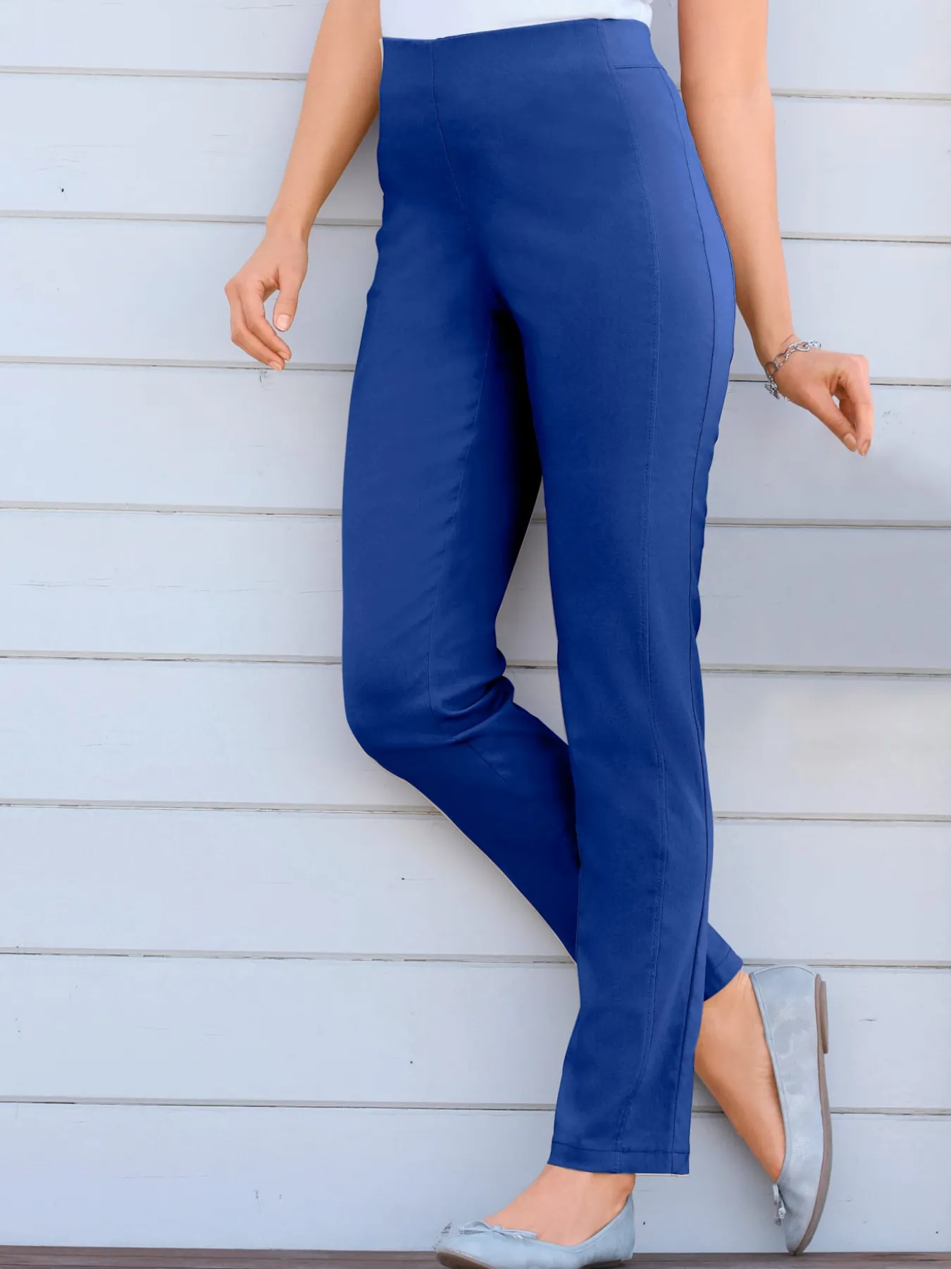 Pantalon classique uni avec ceinture élastique