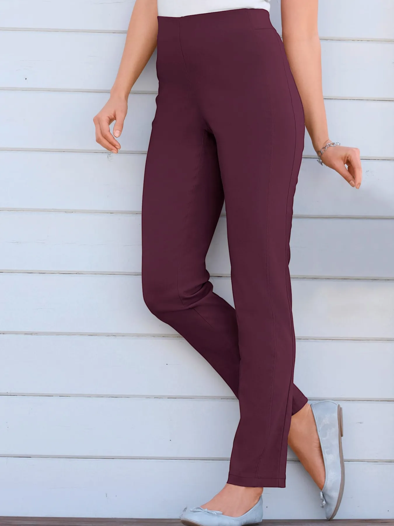 Pantalon classique uni avec ceinture élastique