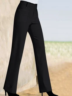 Pantalon coupe droite détails boutonnés