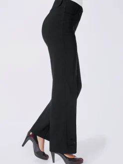 Pantalon coupe droite détails boutonnés