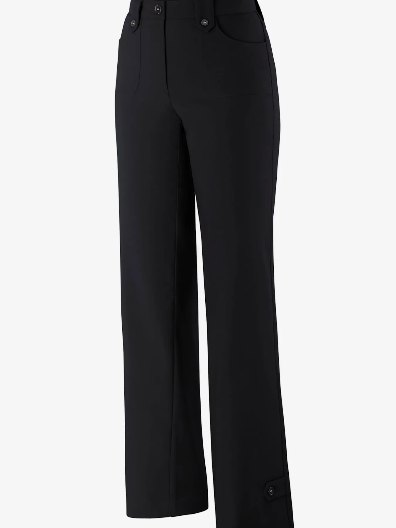 Pantalon coupe droite détails boutonnés