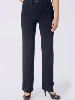 Pantalon coupe droite détails boutonnés