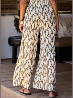 Pantalon de plage ceinture lisse devant