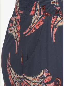 Pantalon de plage ceinture à empiècement smocké au dos