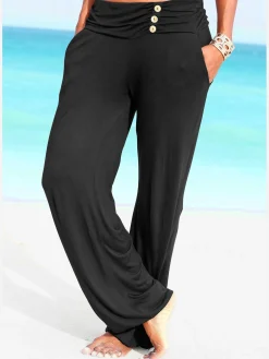 Pantalon de plage léger avec boutons décoratifs