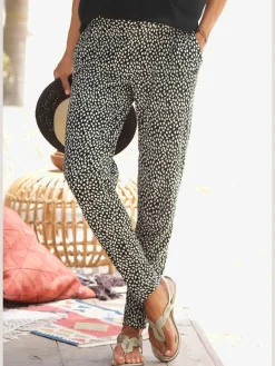 Pantalon de plage pantalon en tissu léger avec imprimé sur toute la surface