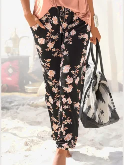 Pantalon de plage pantalon d'été léger avec imprimé floral