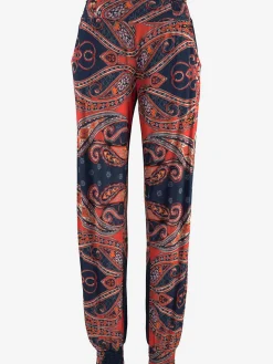Pantalon de plage pantalon en tissu léger avec imprimé ethnique