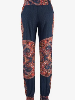 Pantalon de plage pantalon en tissu léger avec imprimé ethnique