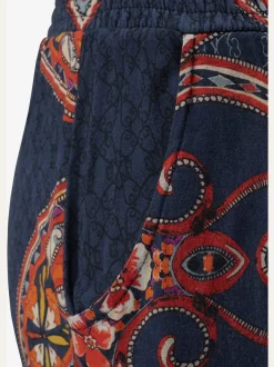 Pantalon de plage pantalon en tissu léger avec imprimé ethnique