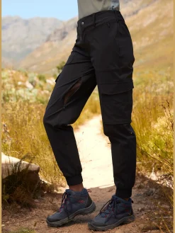 Pantalon de trekking jogging cargo de randonnée à taille haute