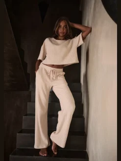 Pantalon d'intérieur pantalon côtelé avec jambes larges