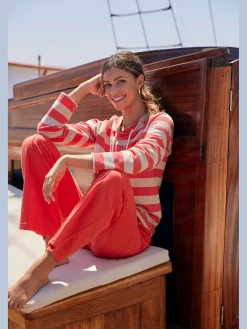 Pantalon détente large pantalon molletonné avec nervures sur l'avant de la jambe