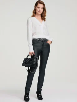 Pantalon effet ventre plat coupe skinny tendance