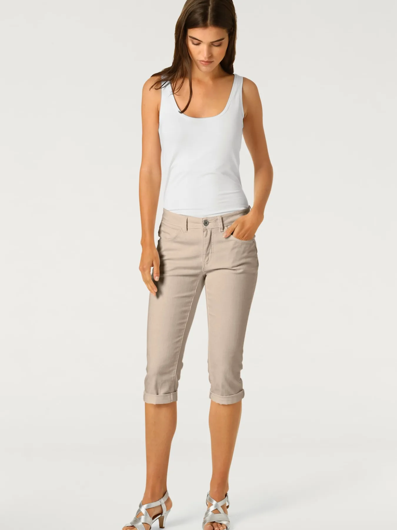 Pantalon effet ventre plat coupe skinny
