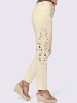 Pantalon empiècement en dentelle transparent sur les côtés