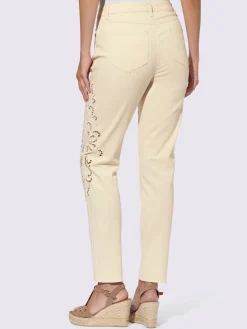 Pantalon empiècement en dentelle transparent sur les côtés