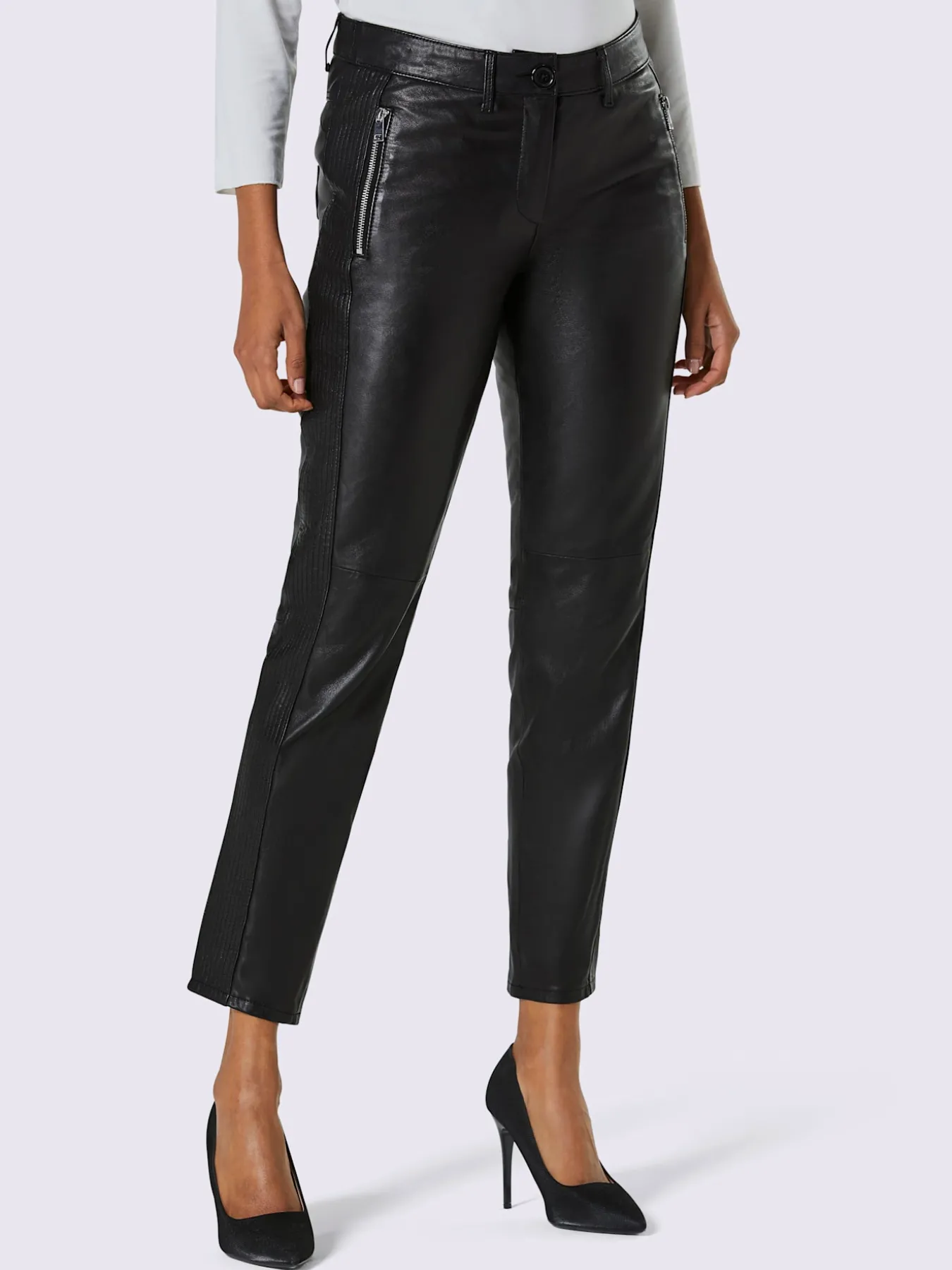 Pantalon en cuir cuir agneau nappa véritable