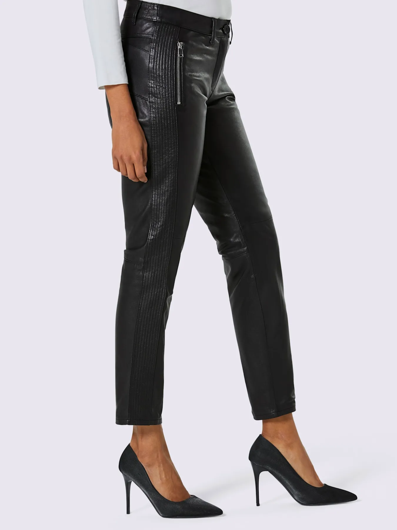 Pantalon en cuir cuir agneau nappa véritable