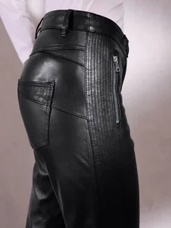 Pantalon en cuir cuir agneau nappa véritable