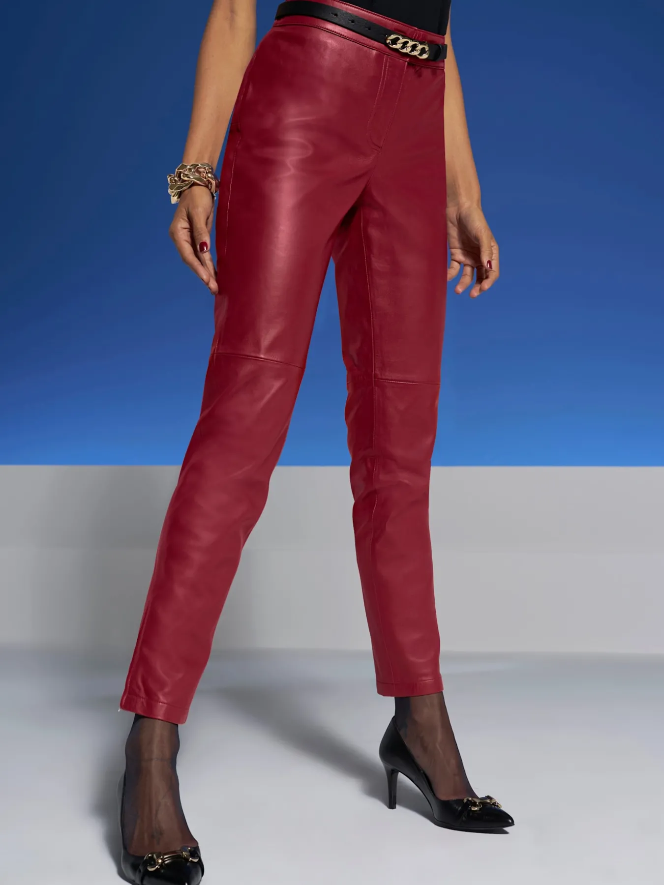 Pantalon en cuir cuir agneau nappa