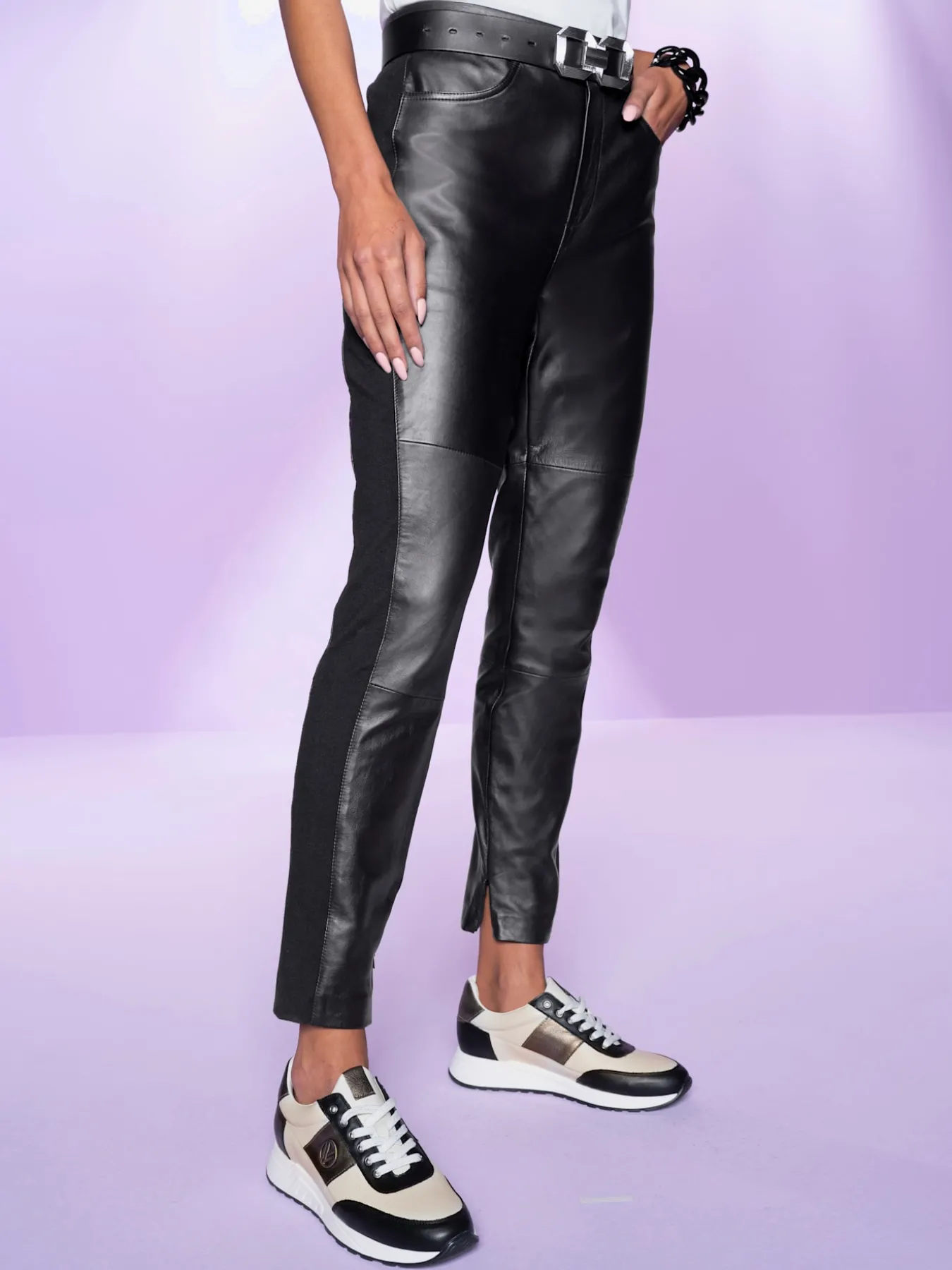Pantalon en cuir cuir agneau nappa