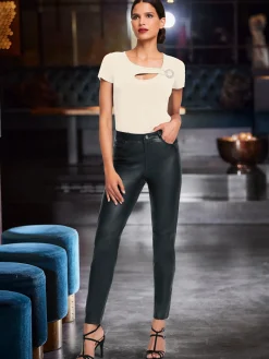 Pantalon en cuir cuir d'agneau souple