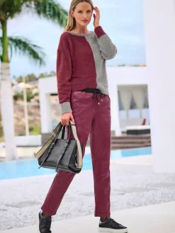 Pantalon en cuir forme jogging tendance