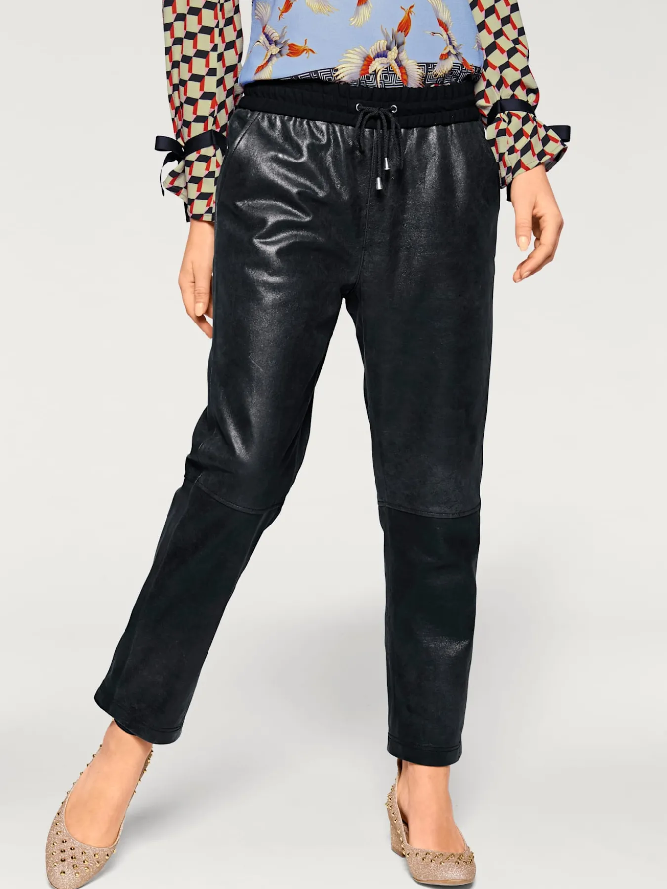 Pantalon en cuir forme jogging tendance