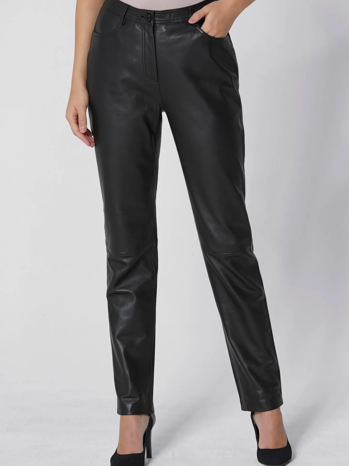 Pantalon en cuir pur cuir d'agneau nappa