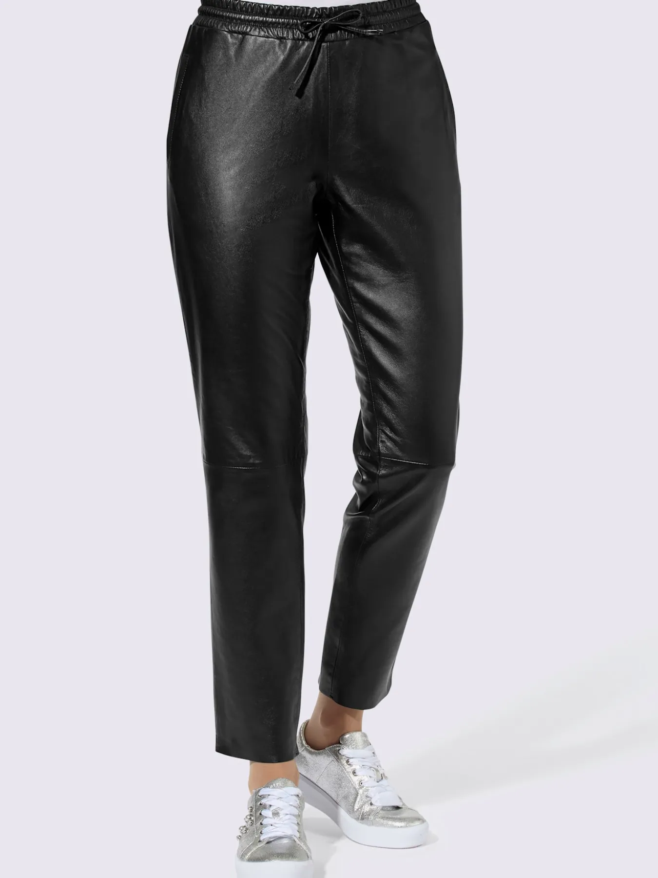Pantalon en cuir pur cuir d'agneau nappa
