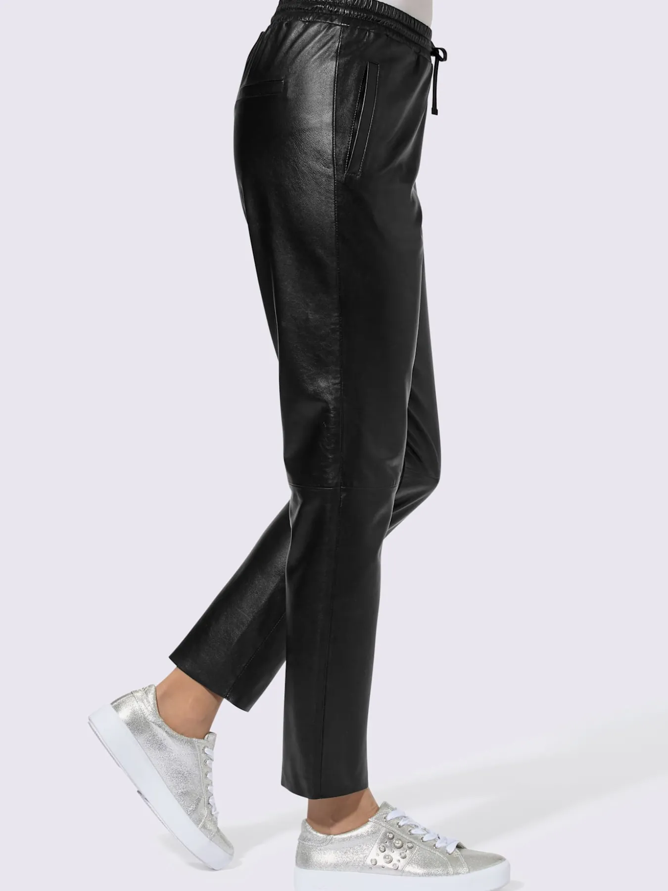 Pantalon en cuir pur cuir d'agneau nappa