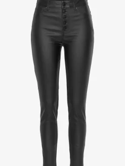 Pantalon en imitation cuir pantalon en synthétique avec ceinture taille haute
