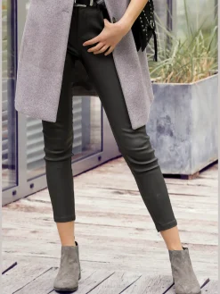 Pantalon en imitation cuir jegging affinant en synthétique