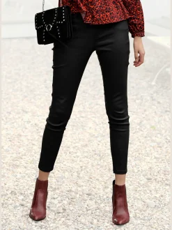 Pantalon en imitation cuir jegging affinant en synthétique
