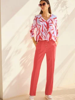 Pantalon en jersey coupe parfaite grâce à la ceinture élastique
