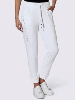 Pantalon en jersey imprimé couleur argent sur la couture latérale