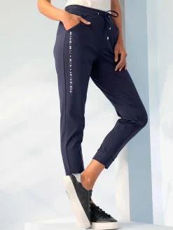 Pantalon en jersey imprimé couleur argent sur la couture latérale