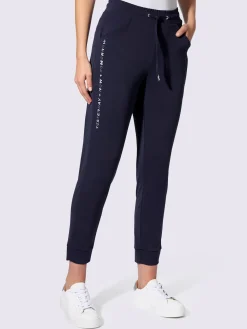 Pantalon en jersey imprimé couleur argent sur la couture latérale