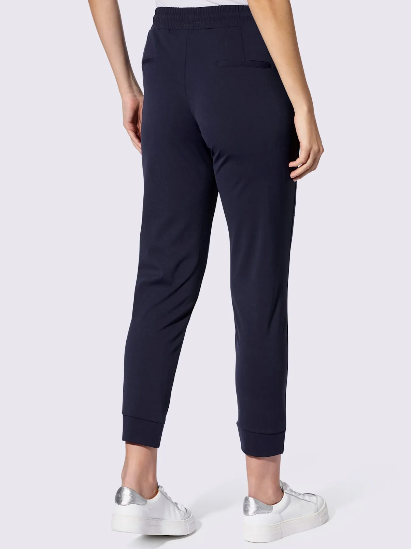 Pantalon en jersey imprimé couleur argent sur la couture latérale