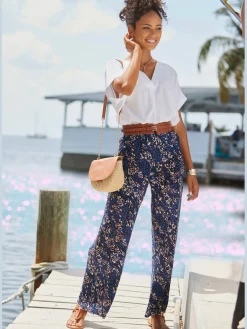 Pantalon en jersey jambes larges tendance