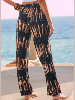 Pantalon en jersey large ceinture élastique